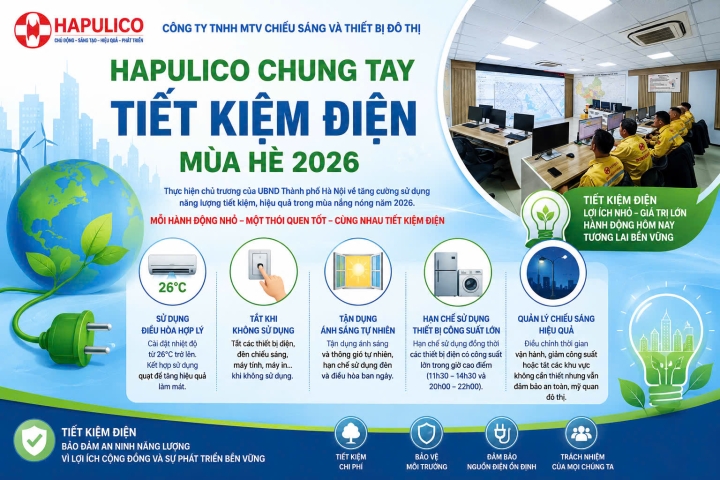 HAPULICO CHUNG TAY TIẾT KIỆM ĐIỆN TRONG MÙA NẮNG NÓNG NĂM 2026 – HÀNH ĐỘNG NHỎ, HIỆU QUẢ LỚN